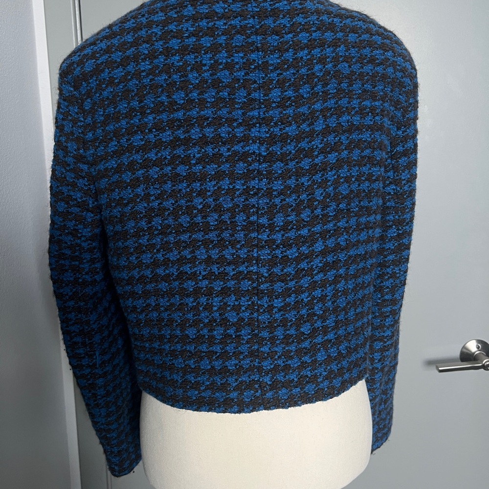 Zara Houndstooth Plaids Tweed Blazer Jacket - Picture 5 of 11